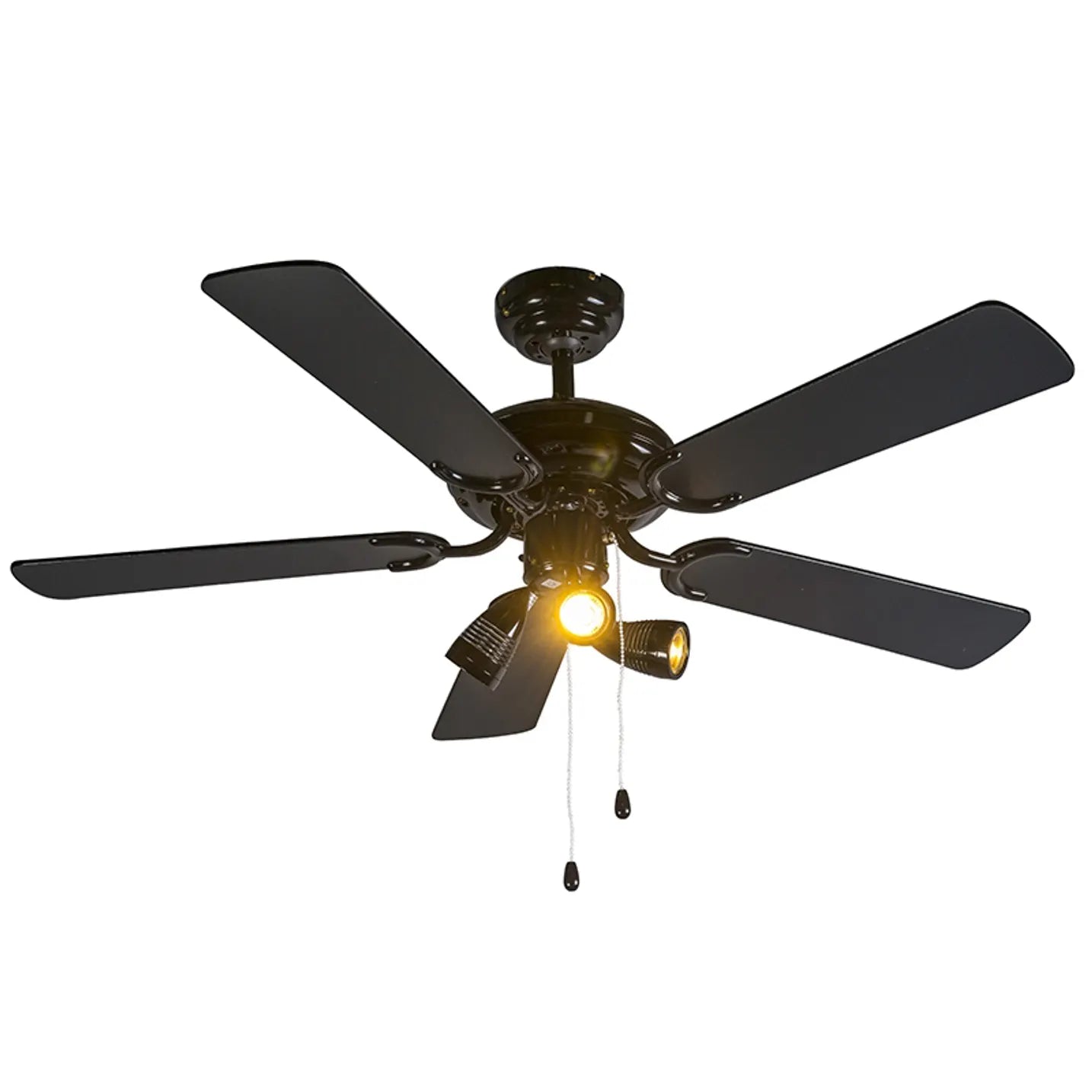Mistral Ceiling Fan- Black 3Lts with Pull Cord