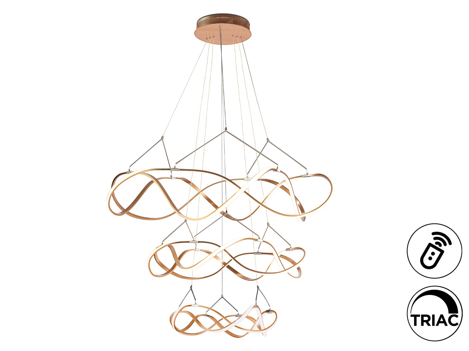 Molly LED Ceiling Light- Chrome/Rose Gold Dimmable