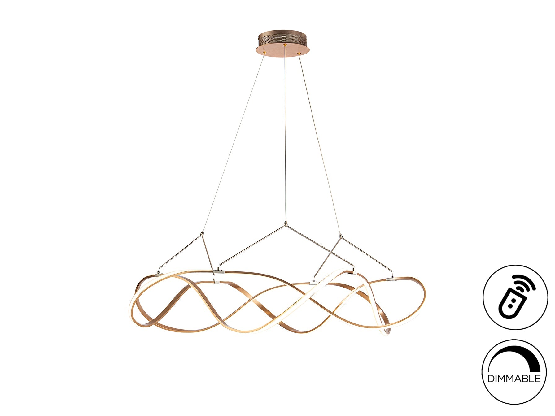 Molly LED Linear Pendant - Rose Gold/Chrome
