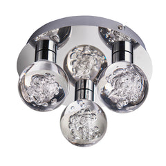 Venture 3/5Lt Flush Bathroom Ceiling Light IP44 - Chrome