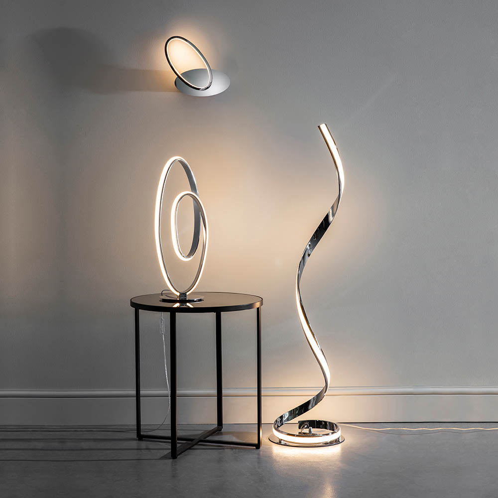 Castor Floor Lamp - Chrome/Gold/Silver Finish Integrated LED