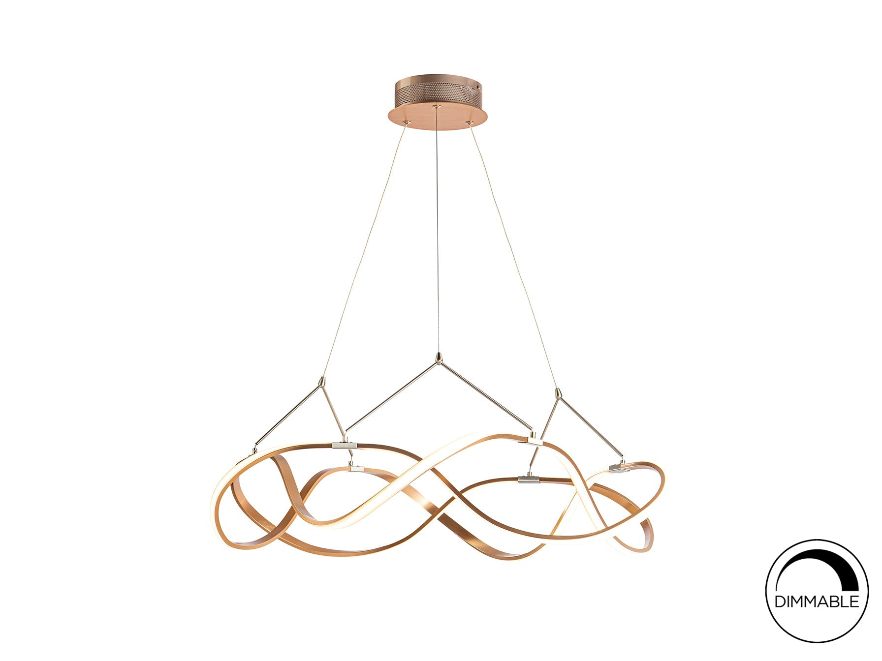 Molly LED Linear Pendant - Rose Gold/Chrome