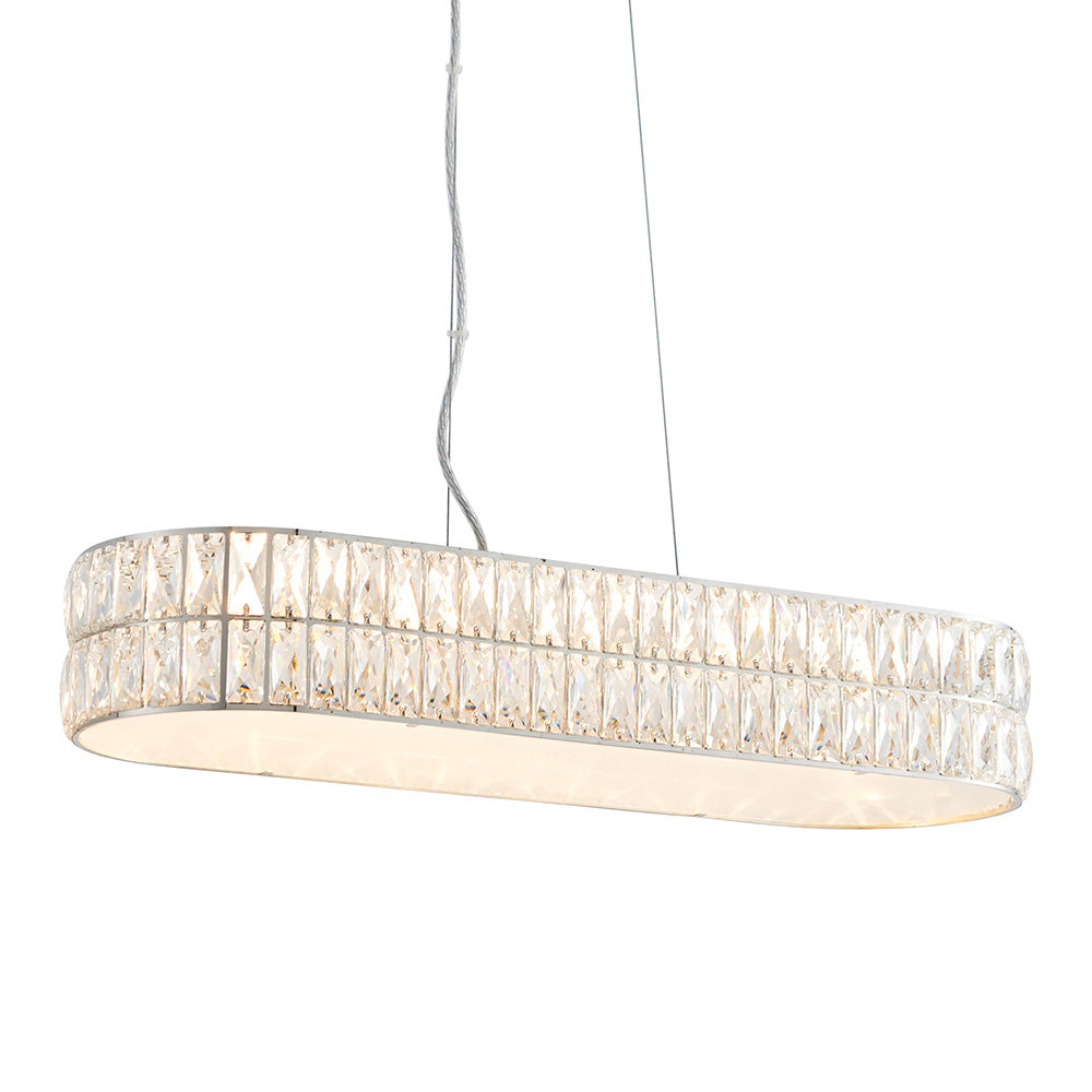 Verina 5lt Linear Pendant - Clear Crystal & Chrome