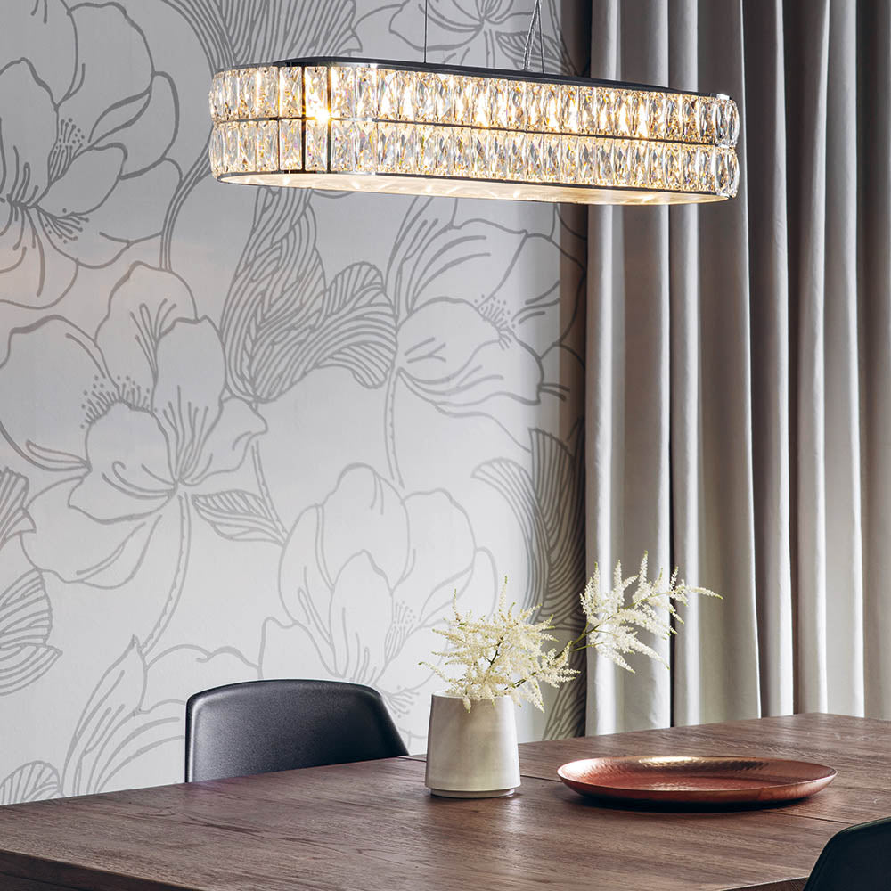 Verina 5lt Linear Pendant - Clear Crystal & Chrome