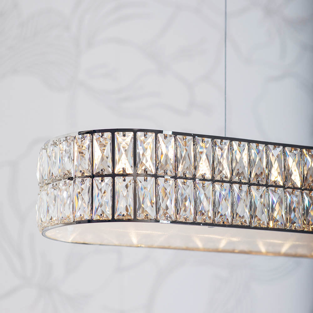 Verina 5lt Linear Pendant - Clear Crystal & Chrome