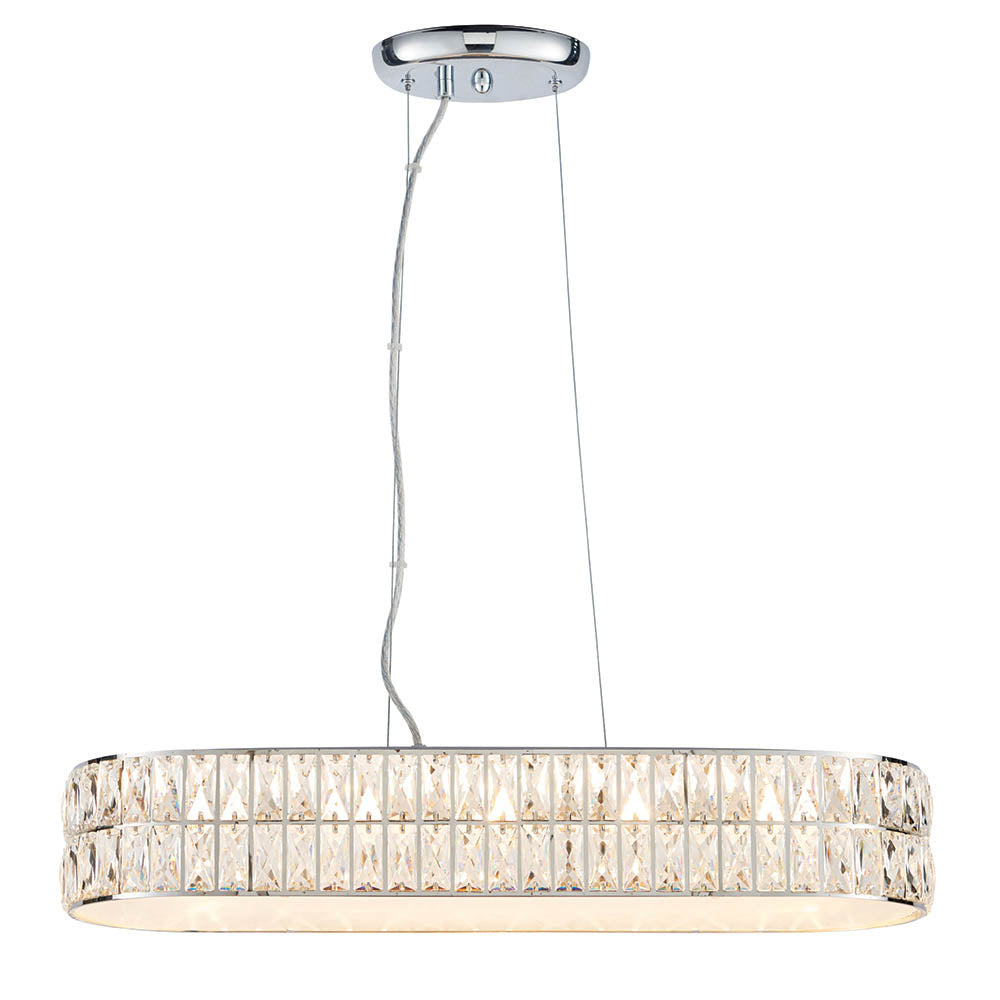 Verina 5lt Linear Pendant - Clear Crystal & Chrome
