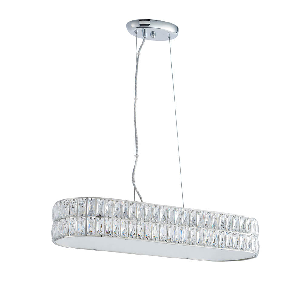 Verina 5lt Linear Pendant - Clear Crystal & Chrome