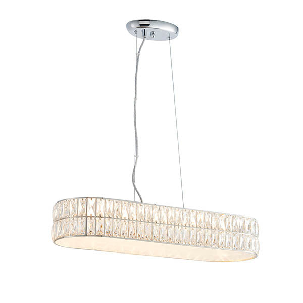 Verina 5lt Linear Pendant - Clear Crystal & Chrome