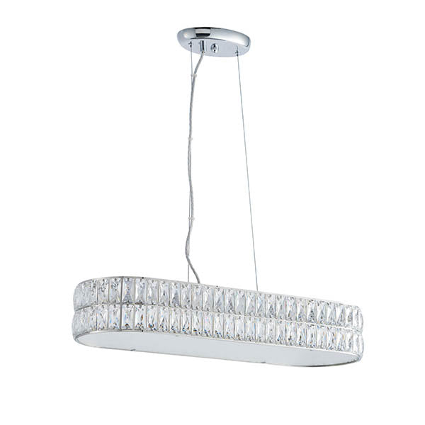 Verina 5lt Linear Pendant - Clear Crystal & Chrome