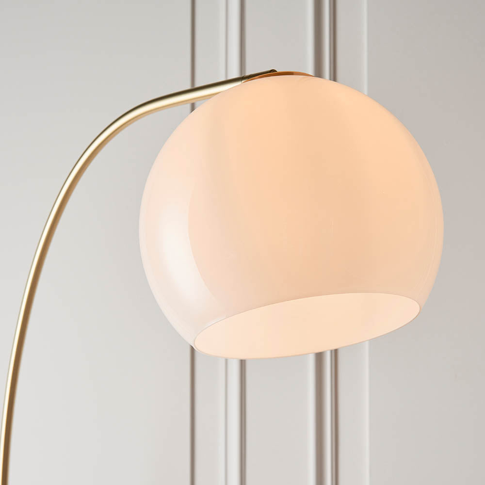 Lumora Floor Lamp - White Grey Base/Black Base E27