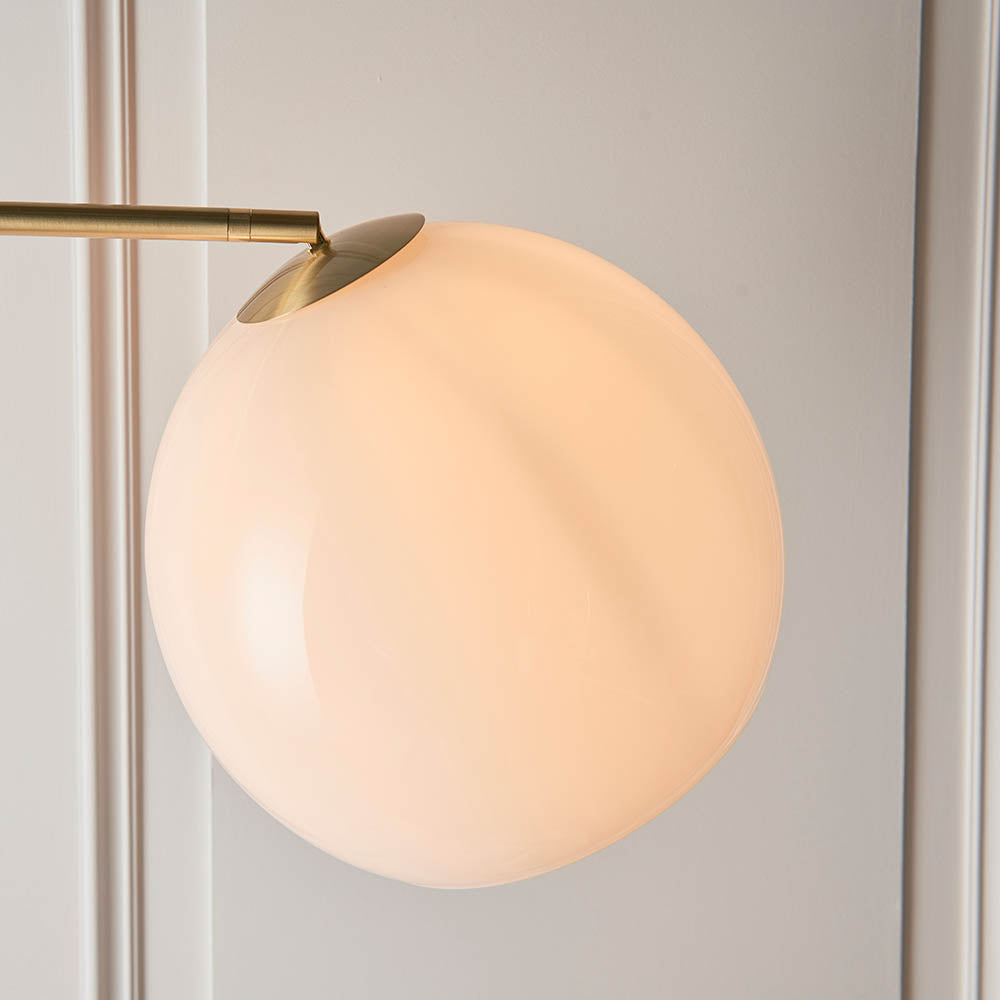 Lumora Floor Lamp - White Grey Base/Black Base E27