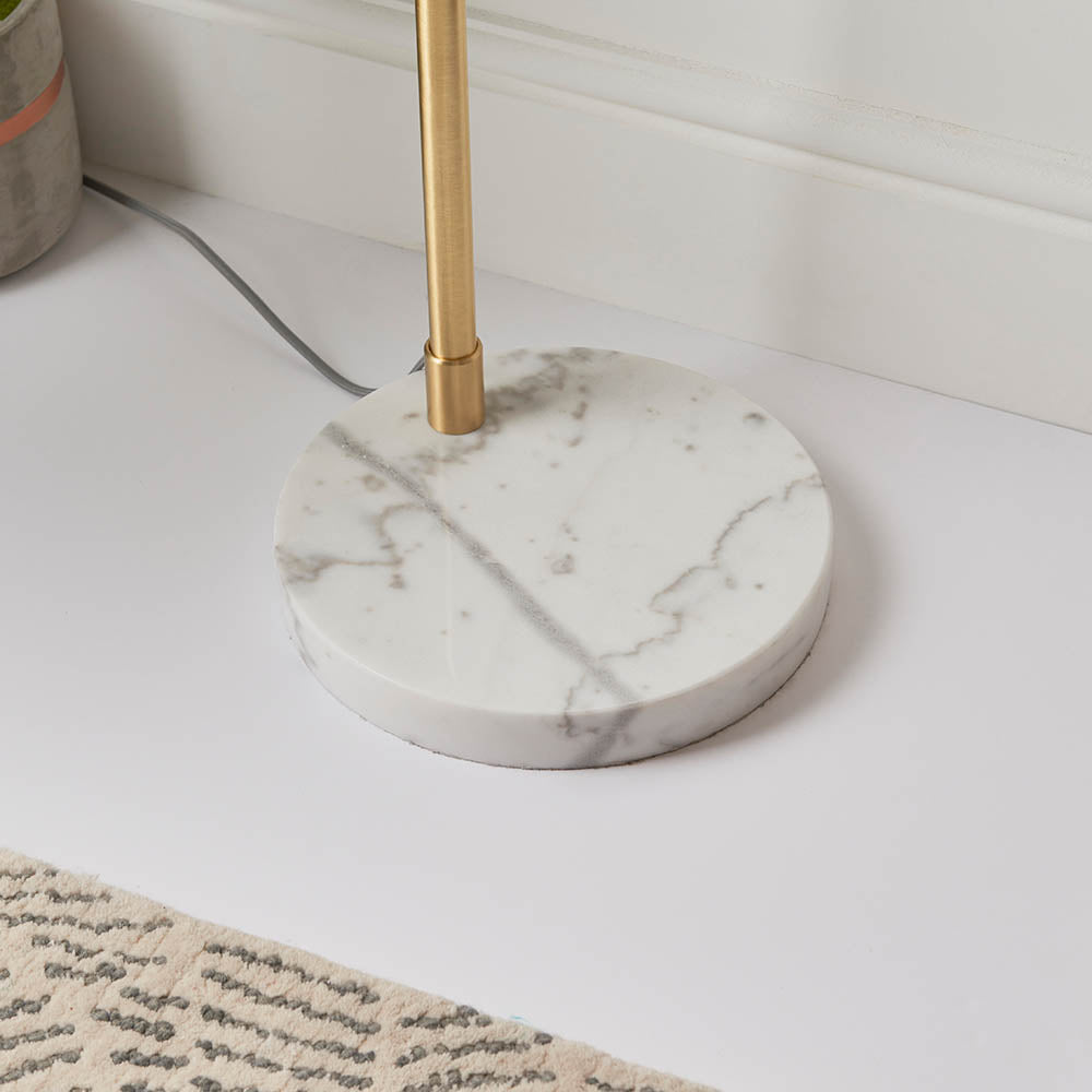 Lumora Floor Lamp - White Grey Base/Black Base E27