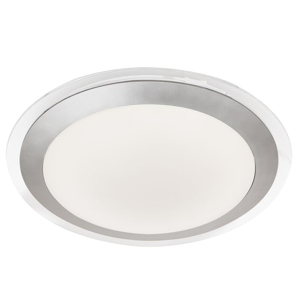 Chester Bathroom Flush Light IP44 - Acrylic & Silver