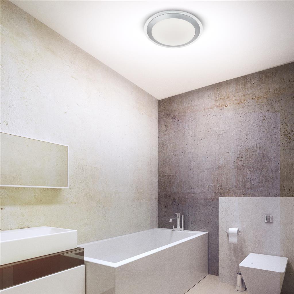 Chester Bathroom Flush Light IP44 - Acrylic & Silver