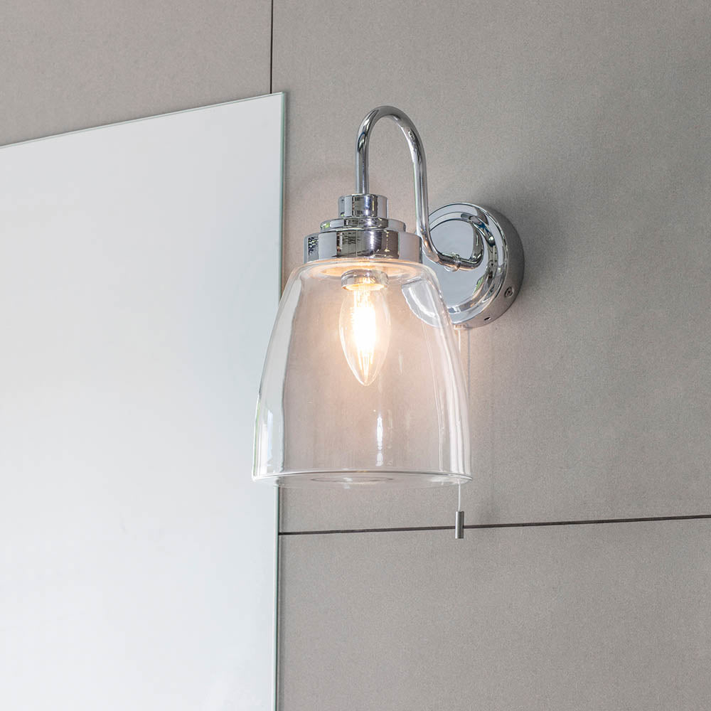Ashbury 1Lt Bathroom Wall Light IP44 - Chrome