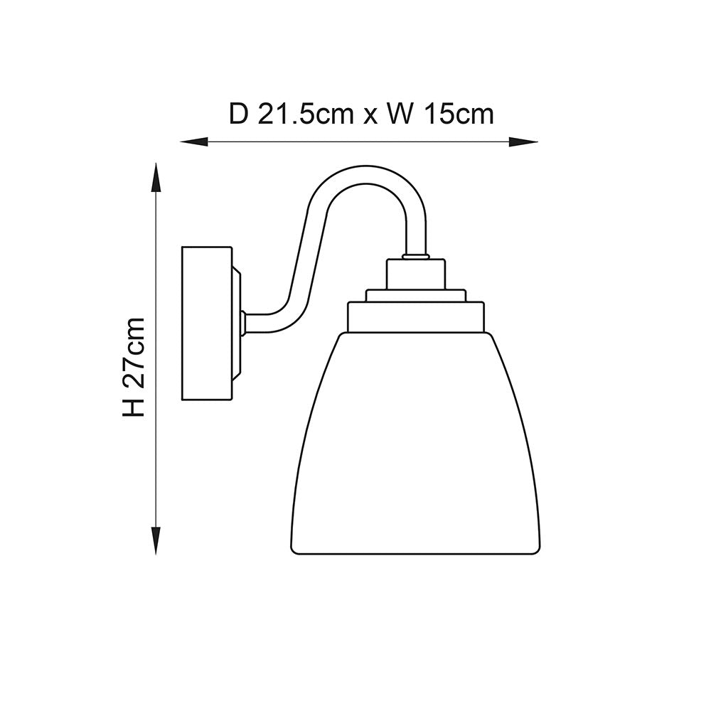 Ashbury 1Lt Bathroom Wall Light IP44 - Chrome