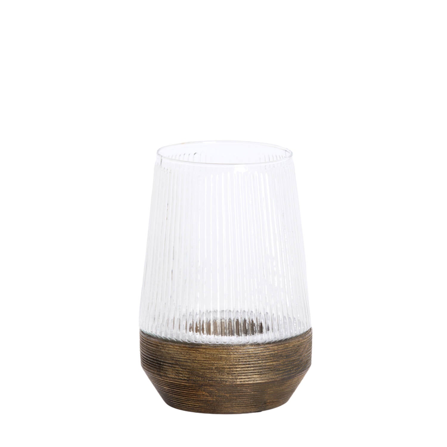 Minas Hurricane- Glass Rib Clear+Wood Dark Brown