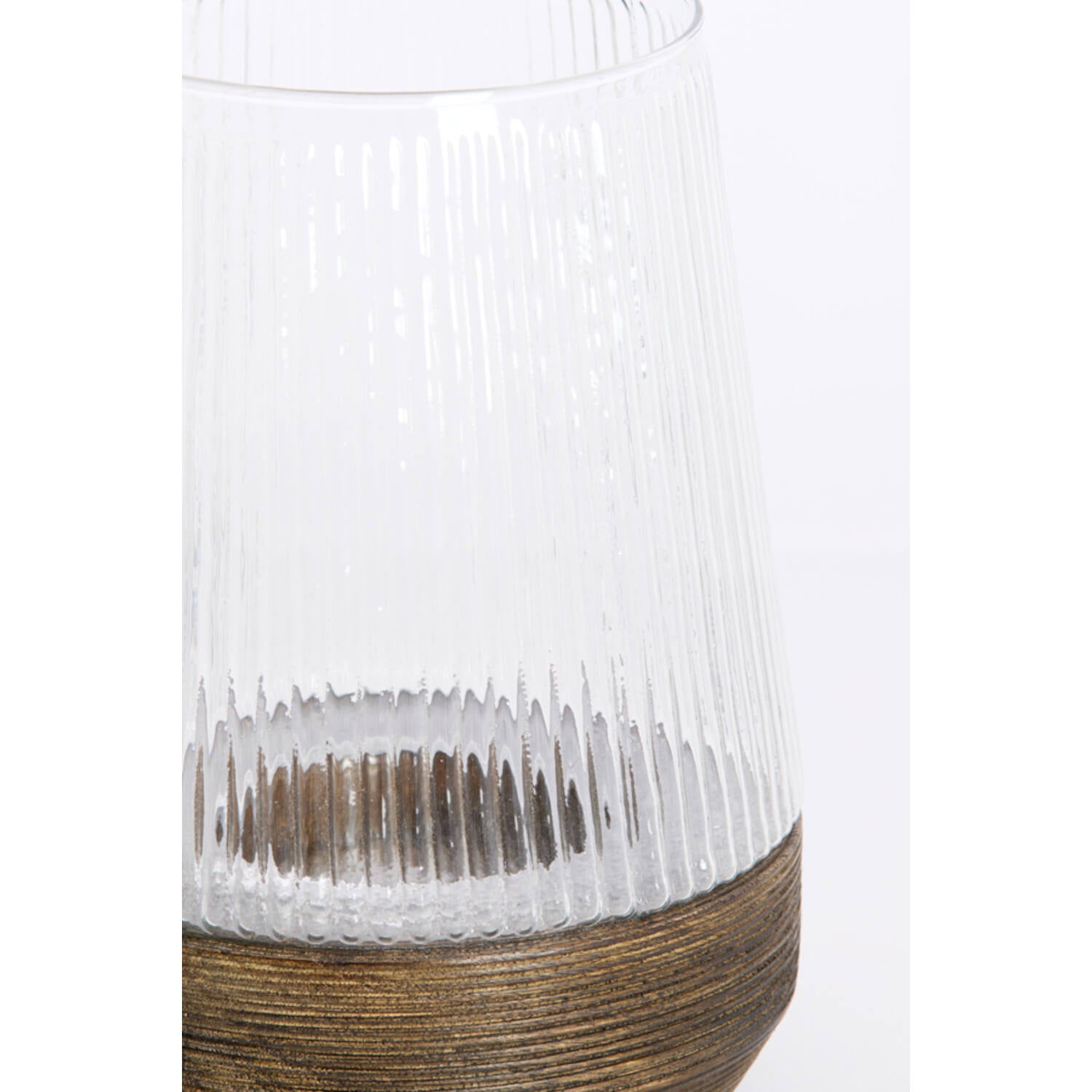 Minas Hurricane- Glass Rib Clear+Wood Dark Brown