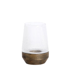 Minas Hurricane- Glass Rib Clear+Wood Dark Brown