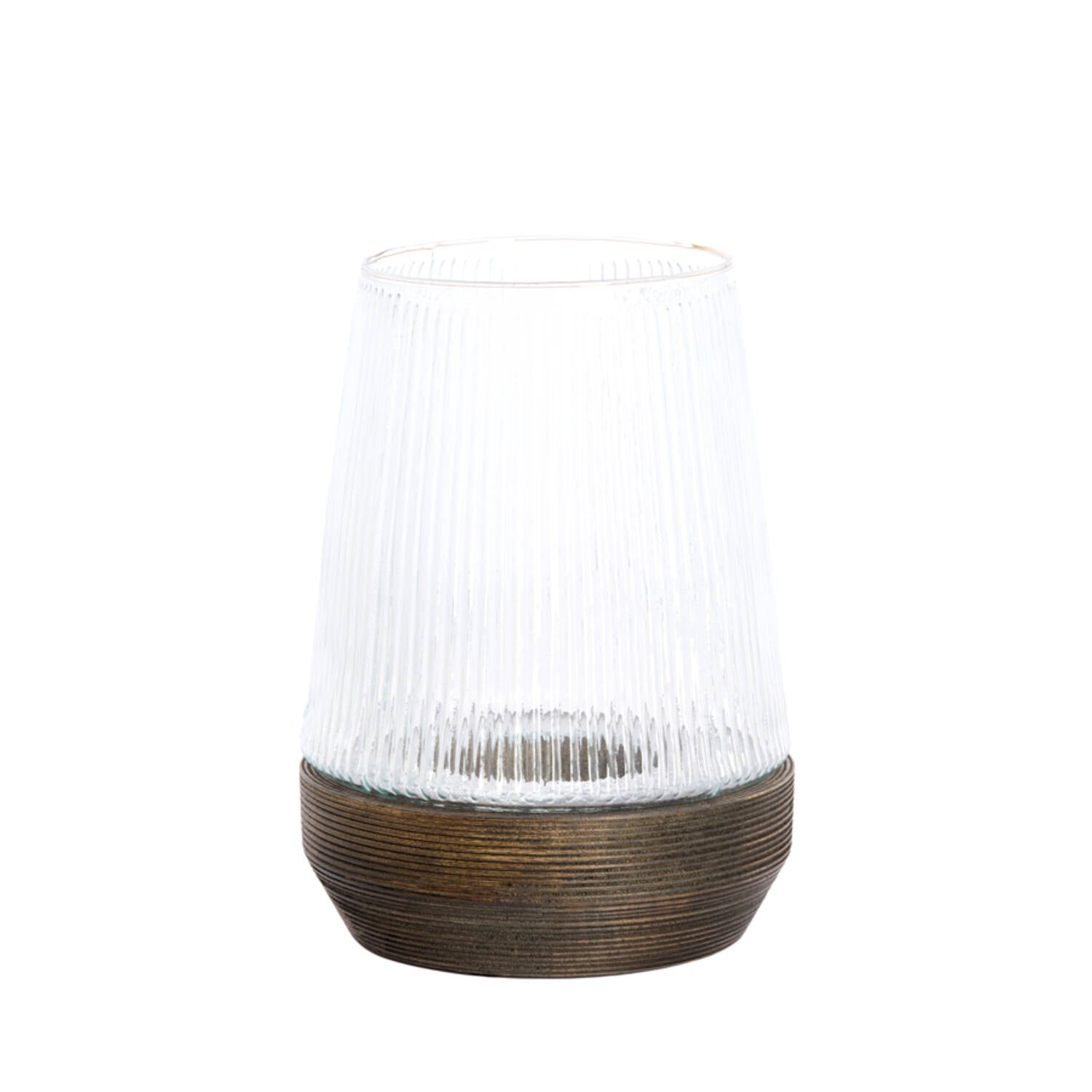Minas Hurricane- Glass Rib Clear+Wood Dark Brown