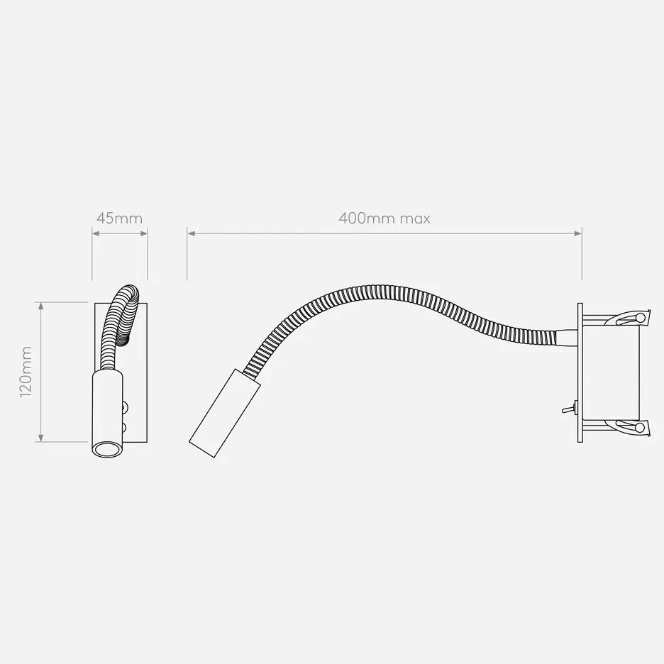 Leo Switched LED Task Light - Nickel/Bronze