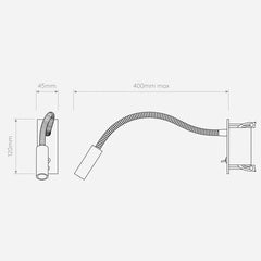 Leo Switched LED Task Light - Nickel/Bronze