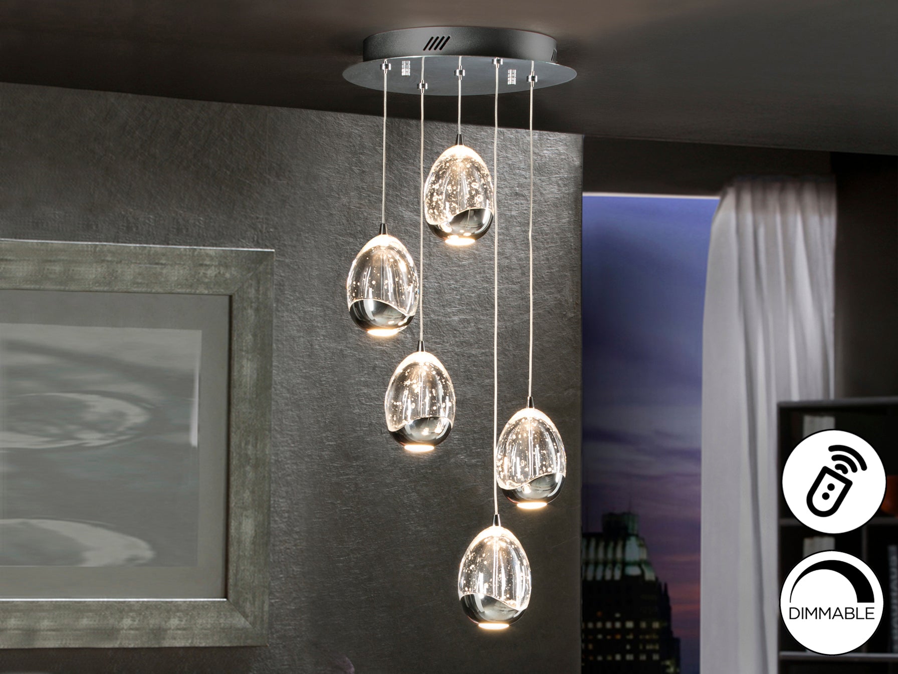 Rocio 5 LED Ceiling Light- Chrome/ Gold/ Black Finishes