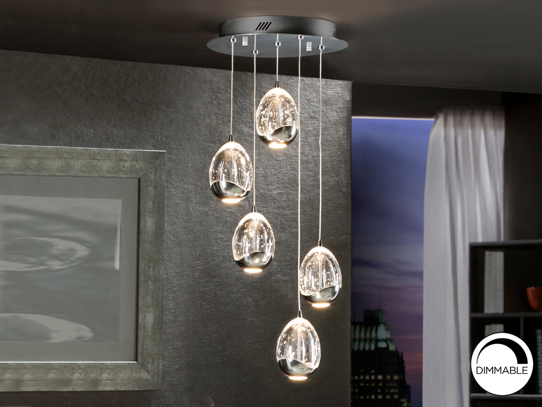 Rocio 5 LED Ceiling Light- Chrome/ Gold/ Black Finishes