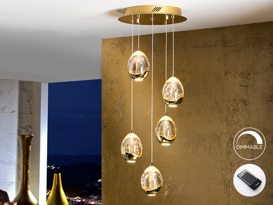 Rocio 5 LED Ceiling Light- Chrome/ Gold/ Black Finishes