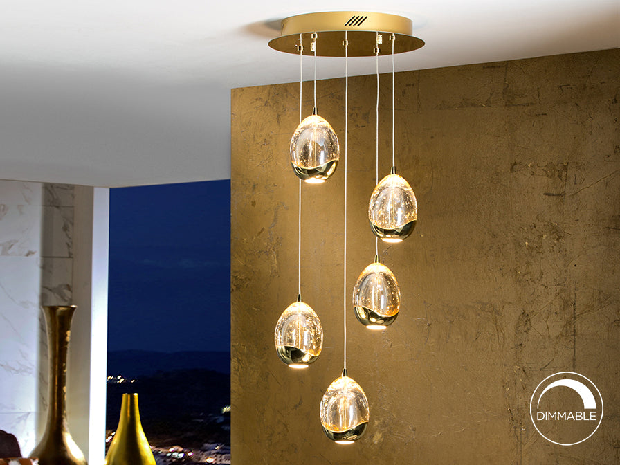 Rocio 5 LED Ceiling Light- Chrome/ Gold/ Black Finishes