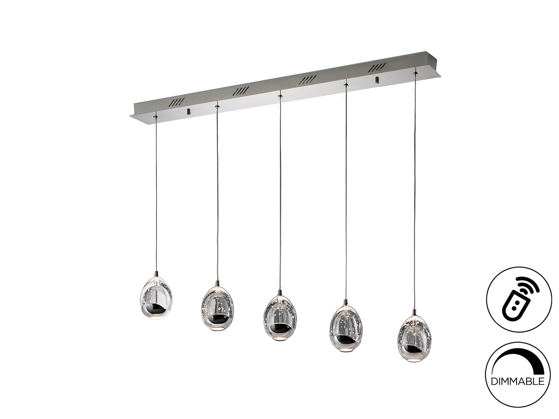 Rocio 5 LED Kitchen Table Island Light- Chrome/ Gold Finishes