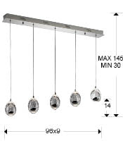 Rocio 5 Led Kitchen Light  Dimmable - Chrome/Gold Finish
