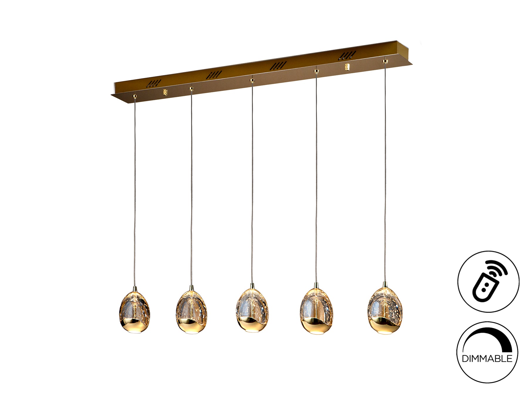 Rocio 5 LED Kitchen Table Island Light- Chrome/ Gold Finishes