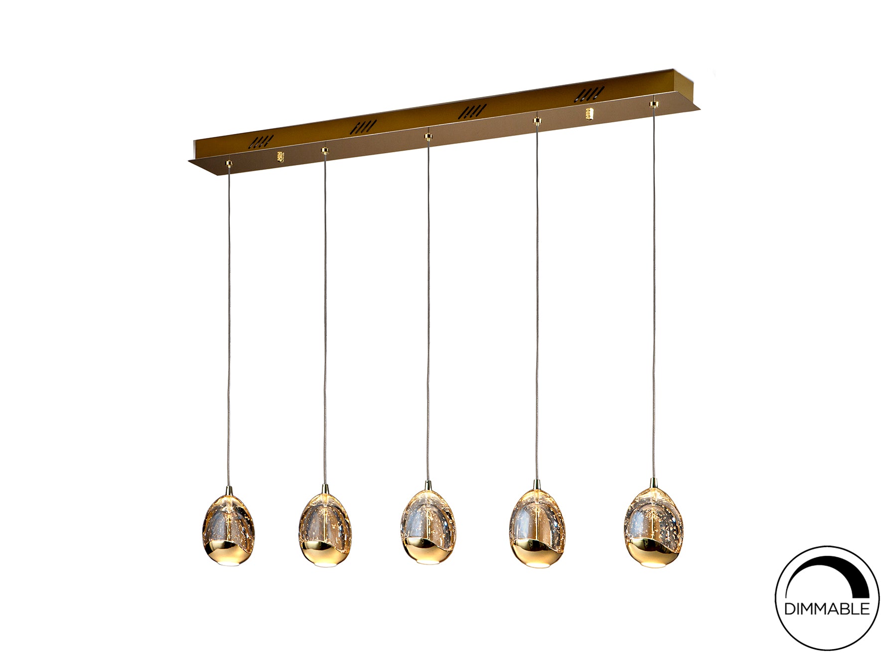 Rocio 5 LED Kitchen Table Island Light- Chrome/ Gold Finishes