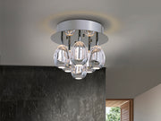 Rocio 6Lt Flush Ceiling Light-  Chrome/ Gold Dimmable