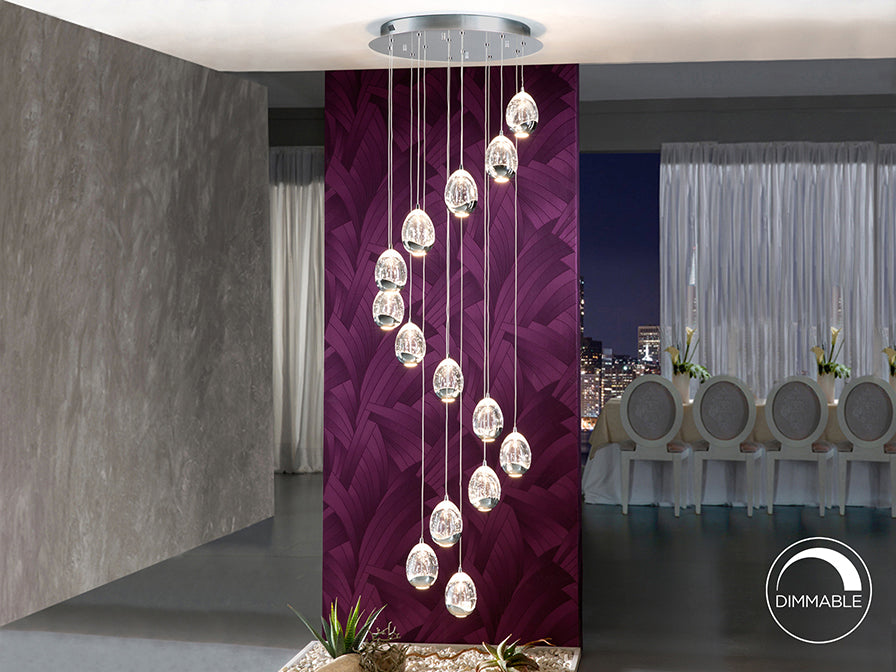 Rocio 14Lt LED Ceiling Light- Chrome/Gold Dimmable
