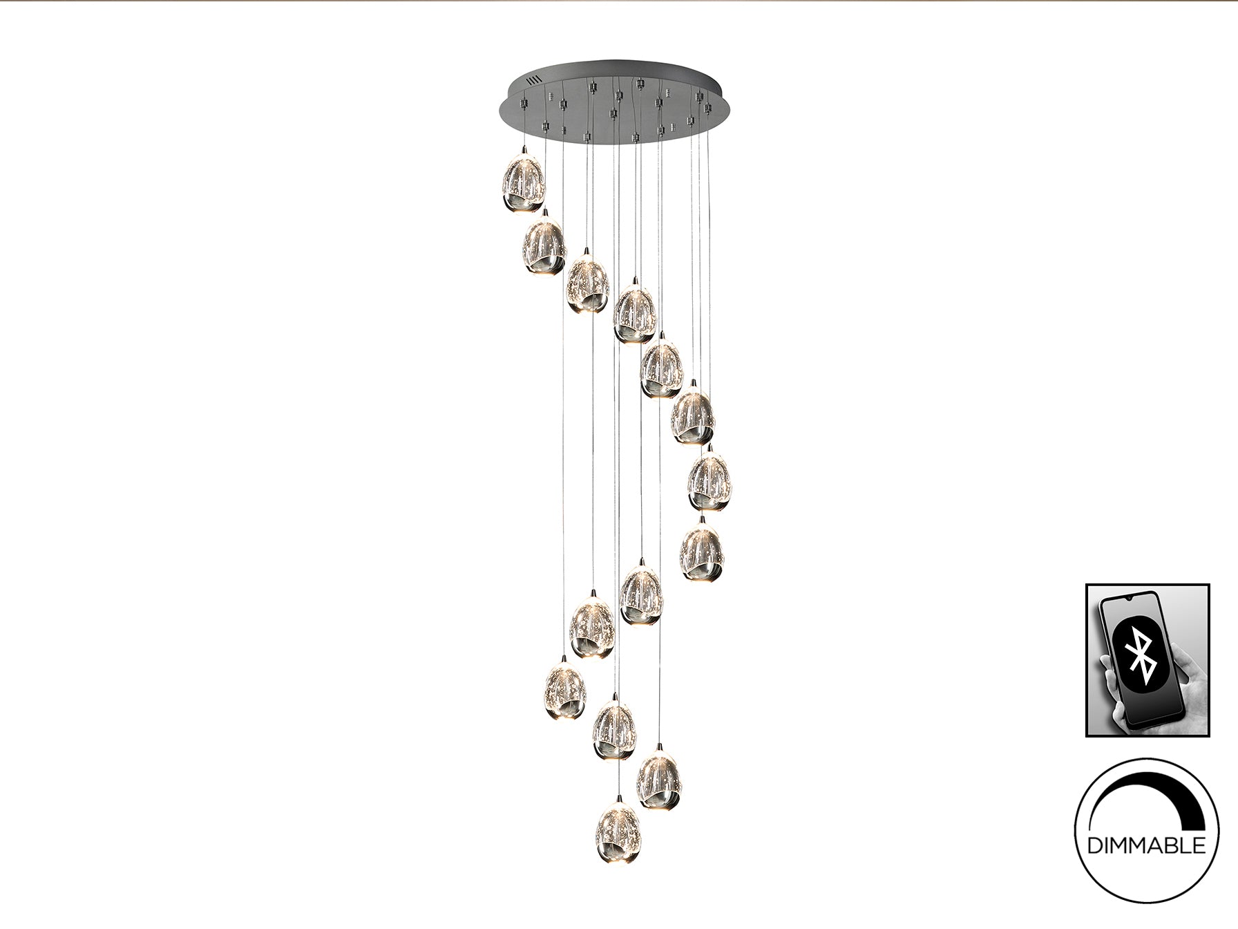 Rocio 14Lt LED Ceiling Light- Chrome/Gold Dimmable