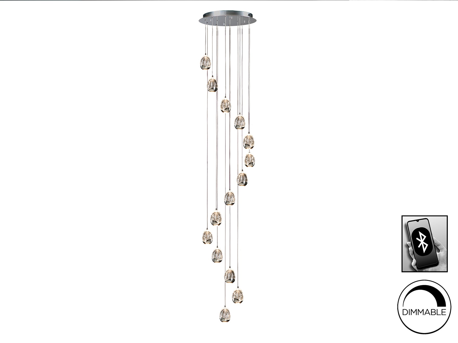 Rocio 14Lt LED Ceiling Light- Chrome/Gold Dimmable