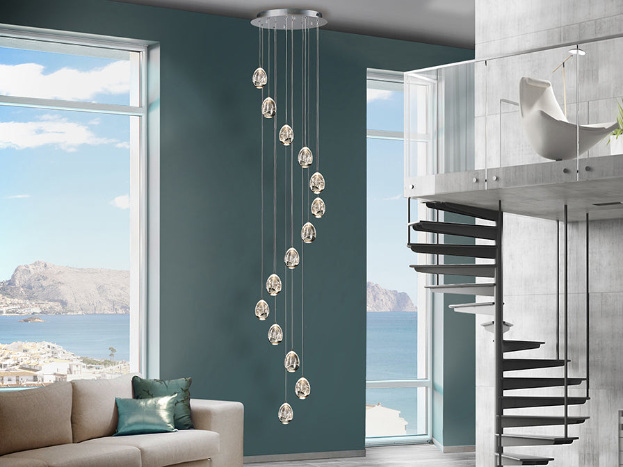 Rocio 14Lt LED Ceiling Light- Chrome/Gold Dimmable