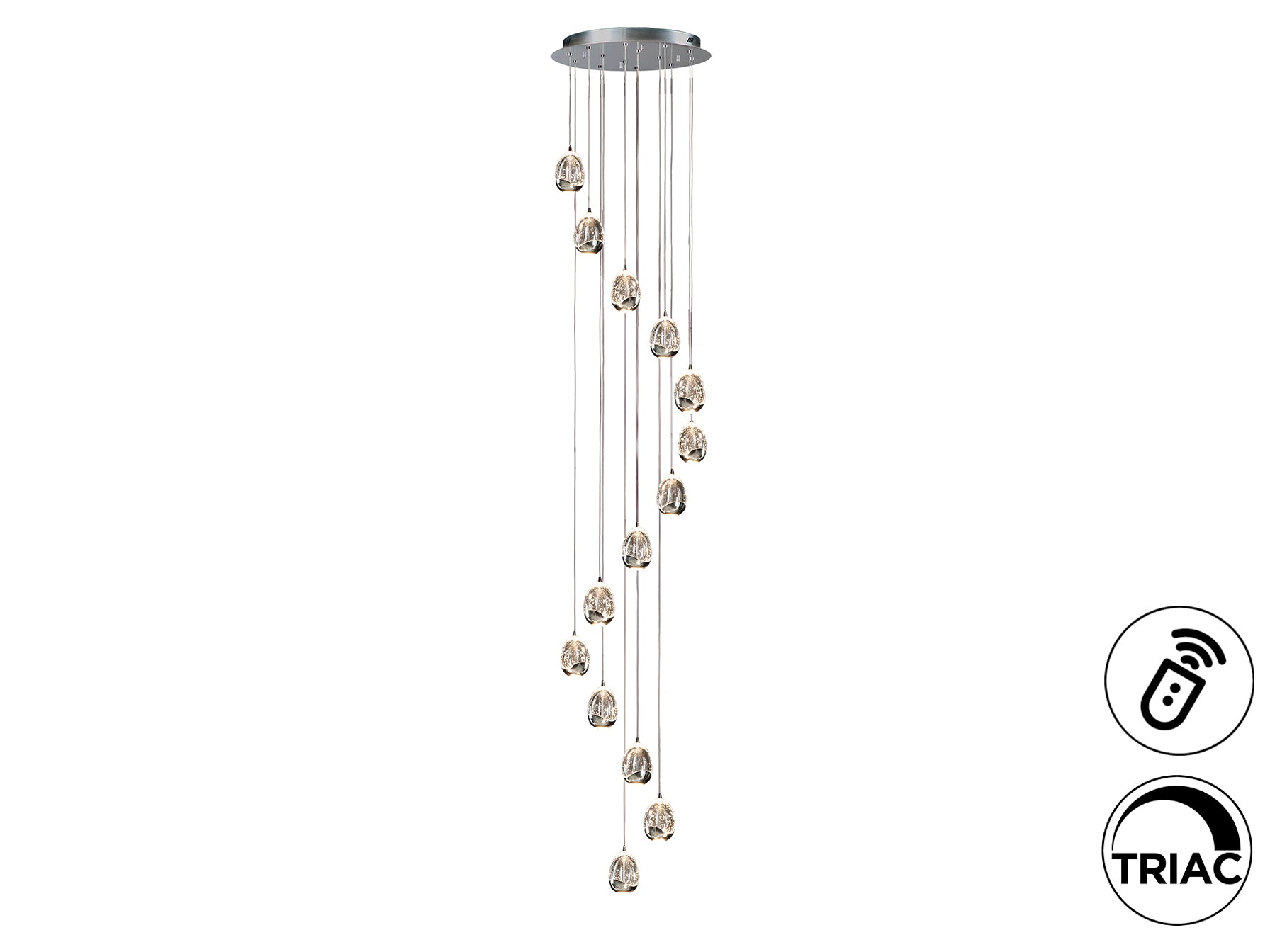 Rocio 14Lt LED Ceiling Light- Chrome/Gold Dimmable