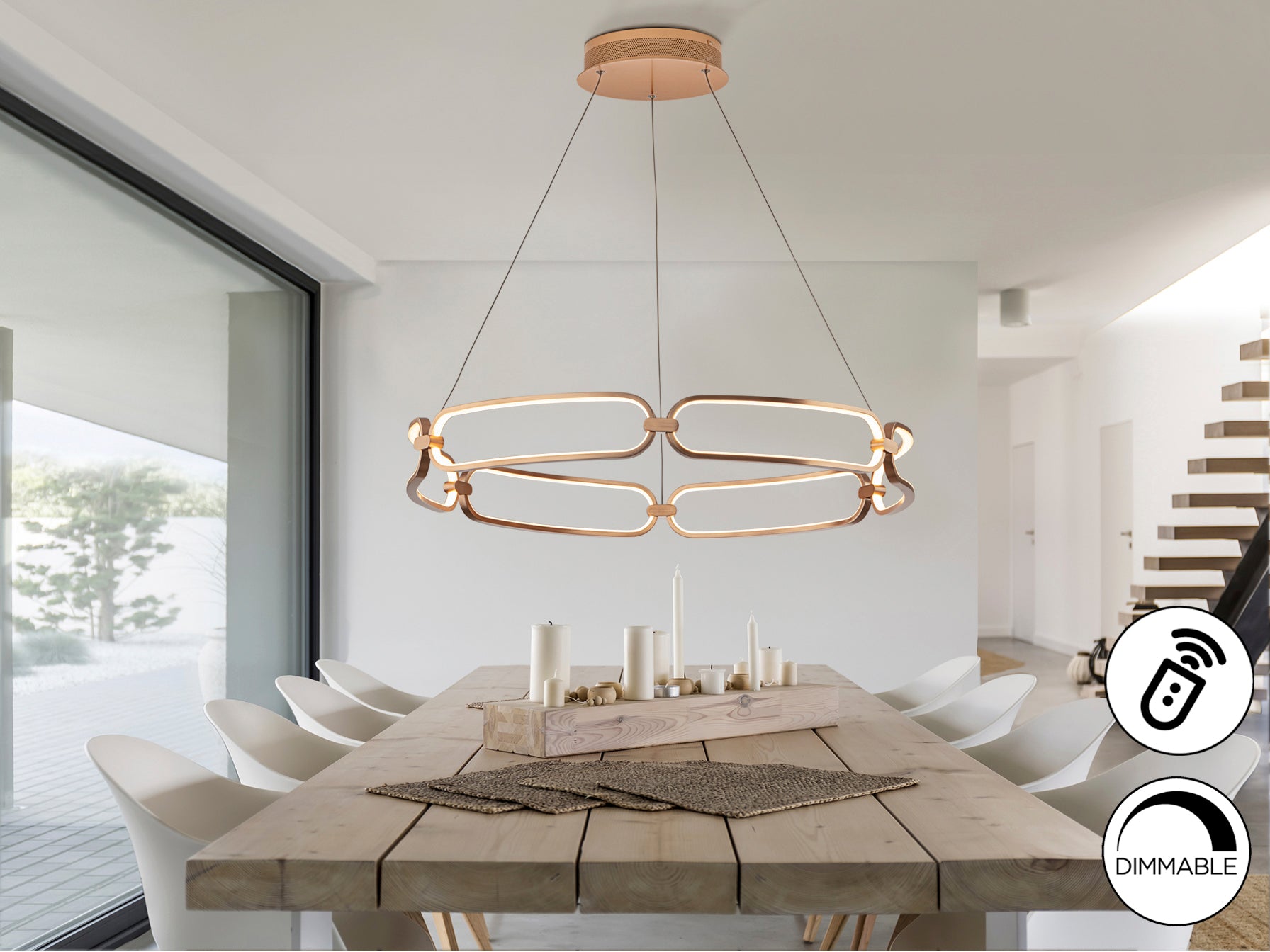 Colette LED Ceiling Light- Rose Gold Finish