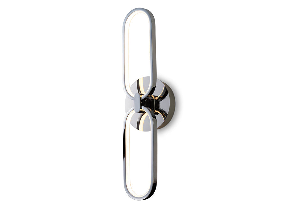 Colette 2Lt LED Wall Light - Rose Gold/Chrome