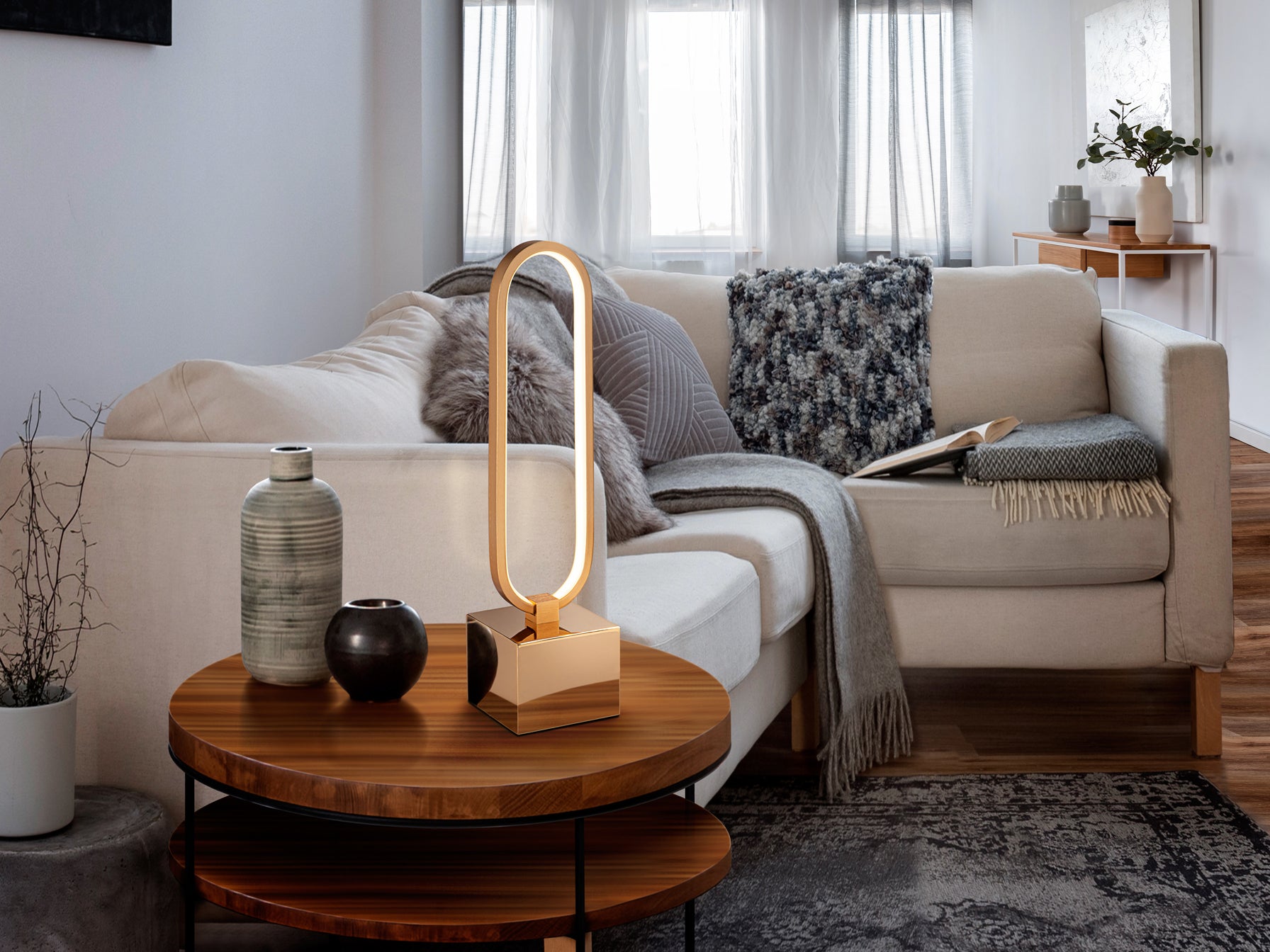 Colette LED Table Lamp- Rose Gold