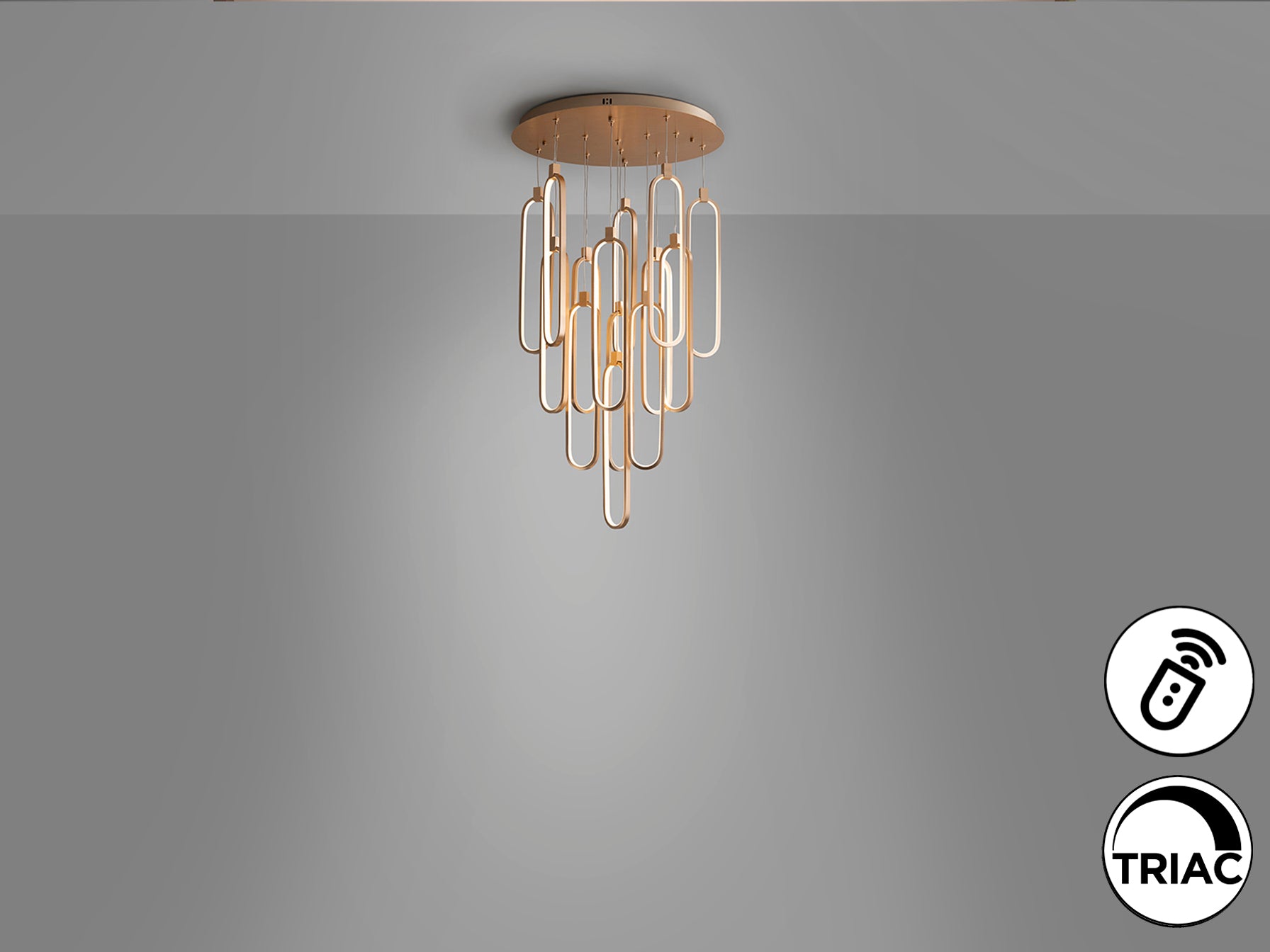 Colette 14Lt Ceiling Light Dimmable- Rose Gold & Black & Rose Gold Finishes