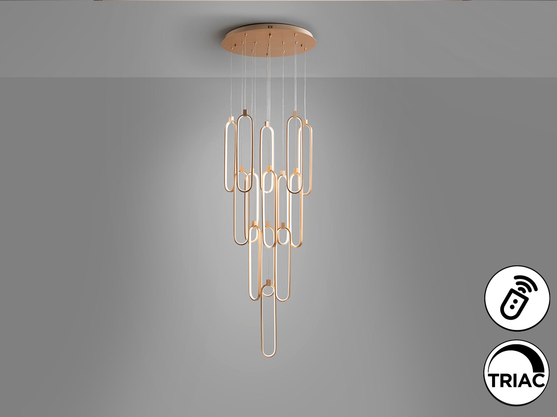 Colette 14Lt Ceiling Light Dimmable- Rose Gold & Black & Rose Gold Finishes