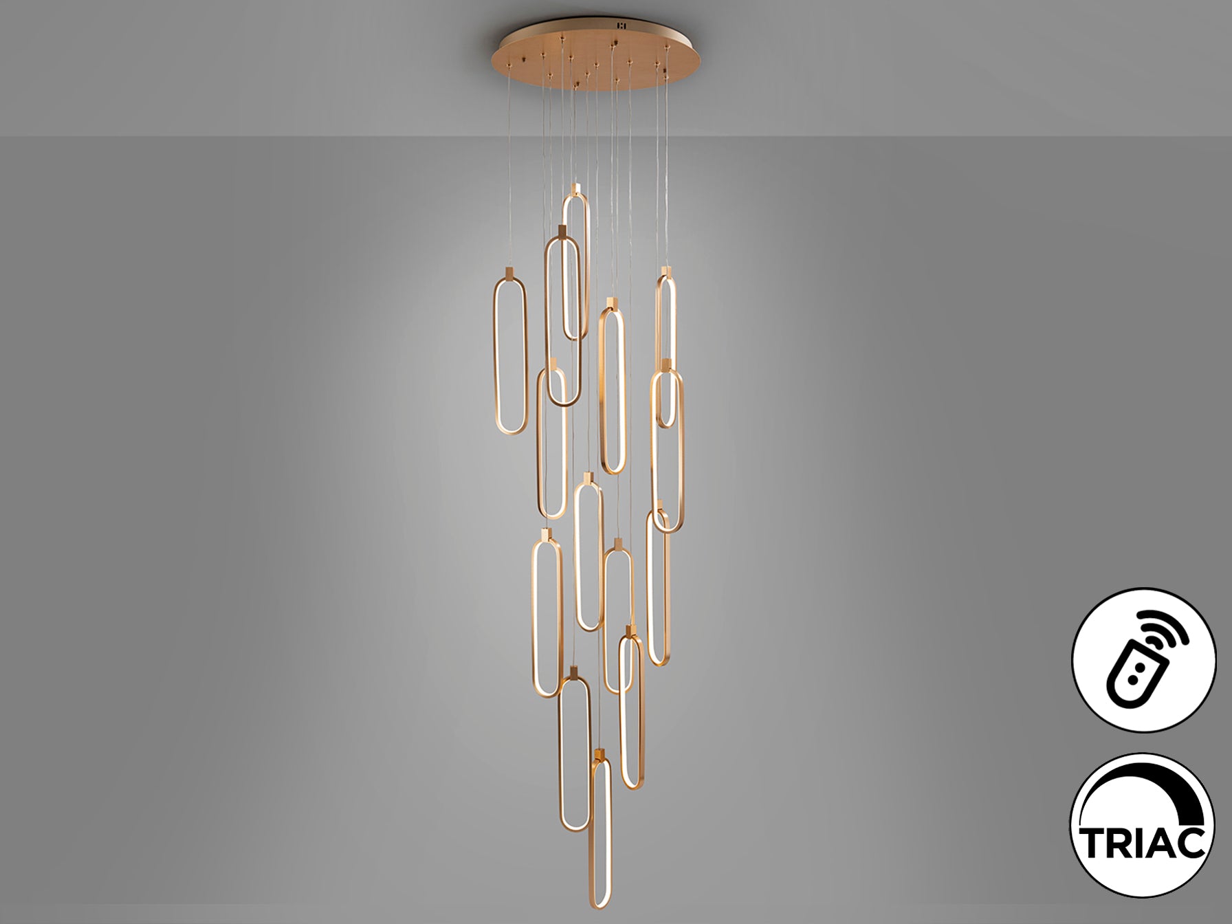 Colette 14Lt Ceiling Light Dimmable- Rose Gold & Black & Rose Gold Finishes