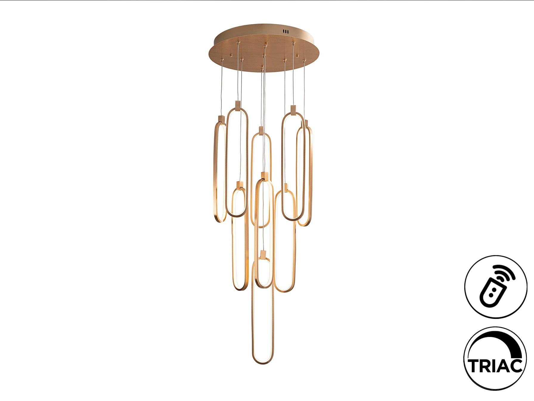 Colette 14Lt Ceiling Light Dimmable- Rose Gold & Black & Rose Gold Finishes
