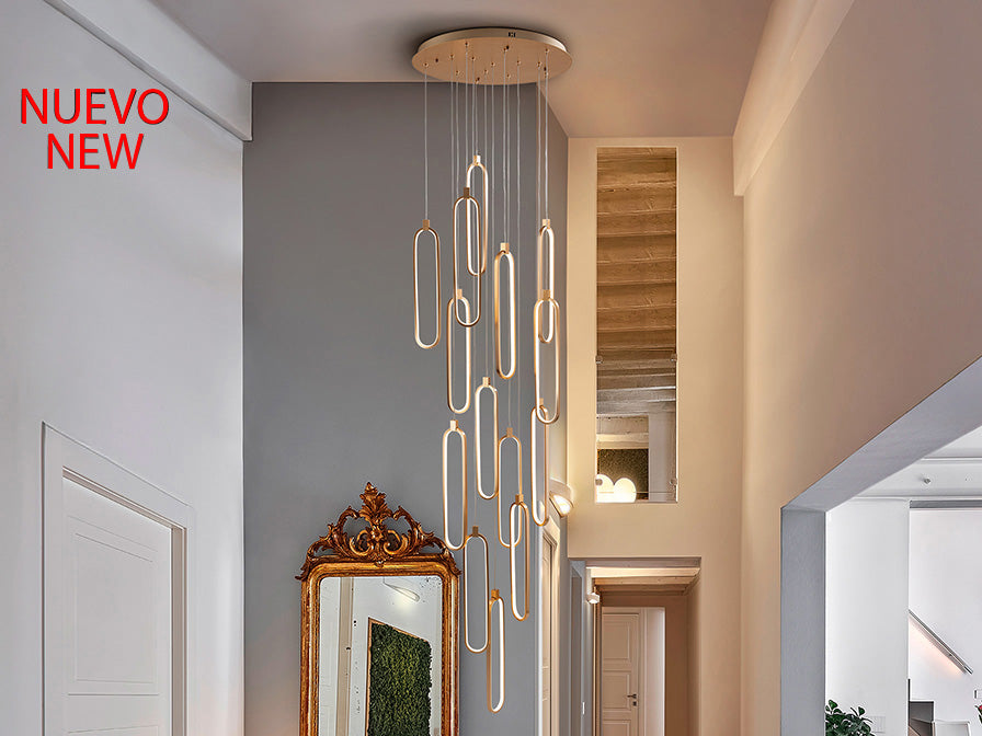 Colette 14Lt Ceiling Light Dimmable- Rose Gold & Black & Rose Gold Finishes