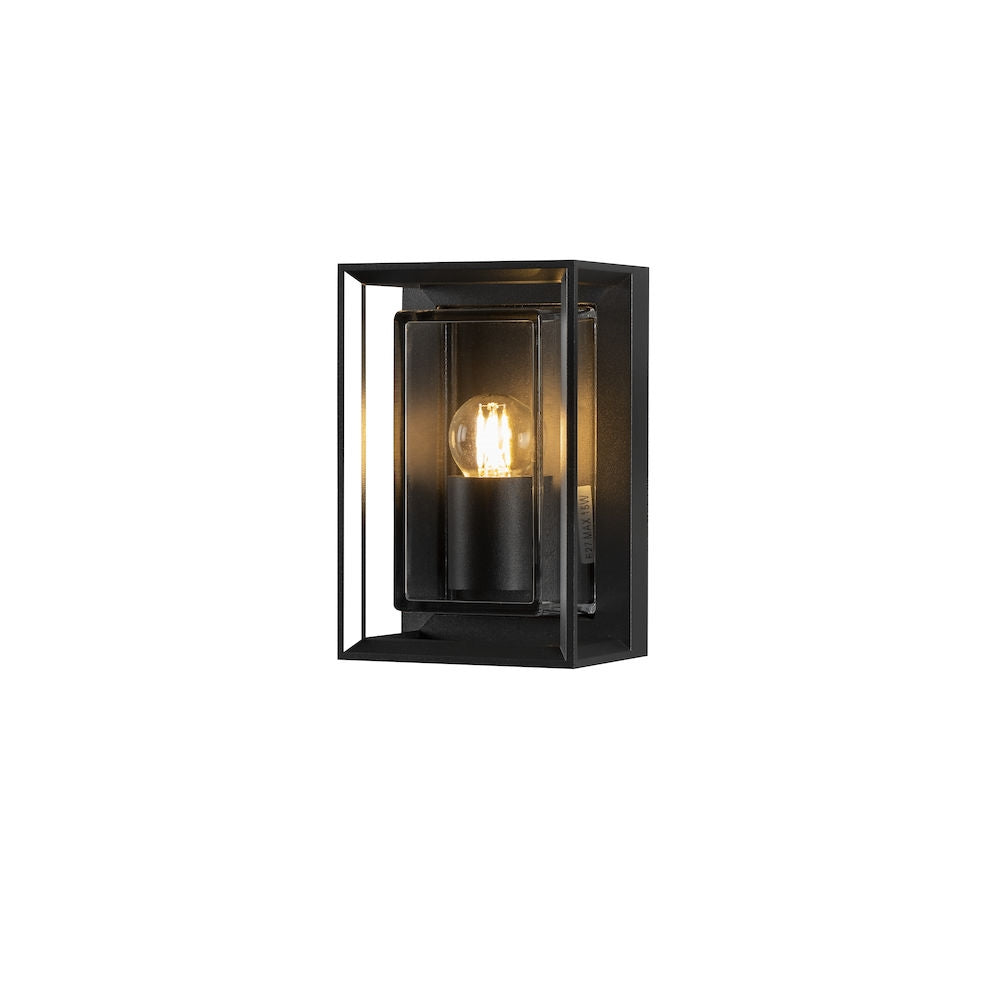 Brindisi Medium/Large Wall Black & Clear E27 Ip54