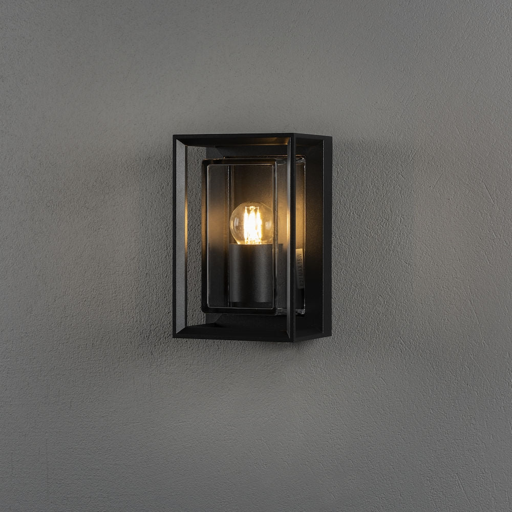 Brindisi Medium/Large Wall Black & Clear E27 Ip54